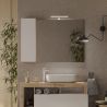 Miroir 110 cm BURGA avec colonne en blanc brillant et décor chene cadiz