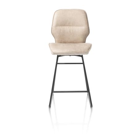 Ravi, chaise de bar - cadre noir (ROB) - pivotant - combi Secilia & Toba