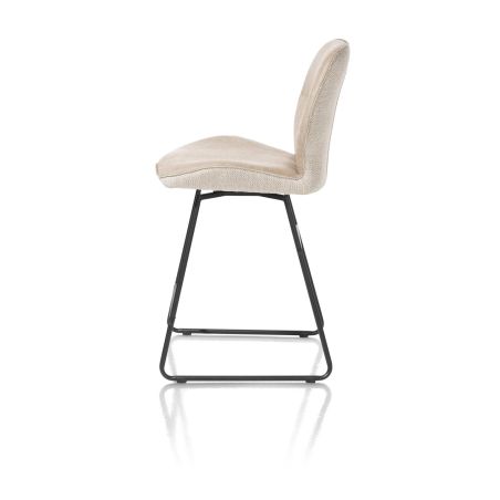 Ravi, chaise de bar - cadre noir (ROB) - pivotant - combi Secilia & Toba