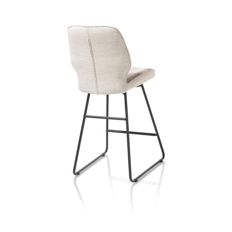 Ravi, chaise de bar - cadre noir (ROB) - pivotant - combi Secilia & Toba