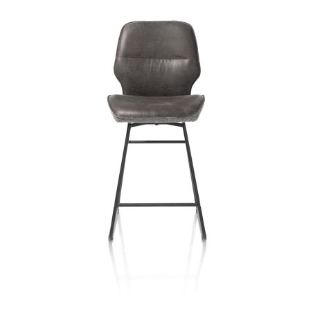 Ravi, chaise de bar - cadre noir (ROB) - pivotant - combi Secilia & Toba