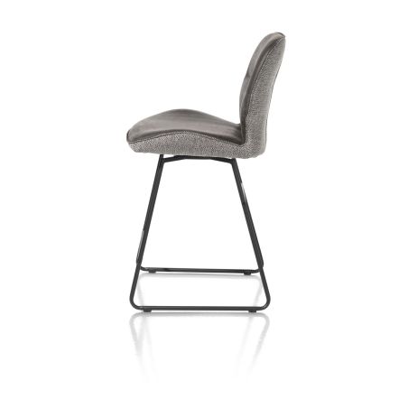 Ravi, chaise de bar - cadre noir (ROB) - pivotant - combi Secilia & Toba