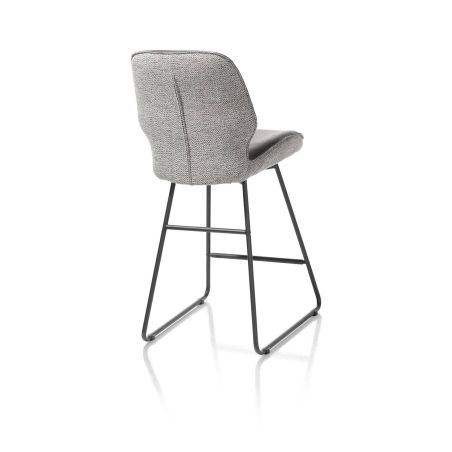 Ravi, chaise de bar - cadre noir (ROB) - pivotant - combi Secilia & Toba