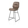 Ravi, chaise de bar - cadre noir (ROB) - pivotant - combi Secilia & Toba