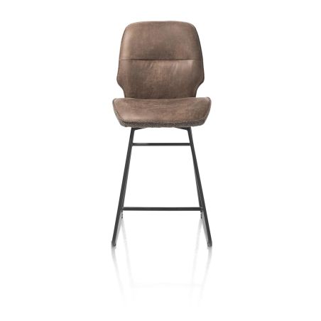 Ravi, chaise de bar - cadre noir (ROB) - pivotant - combi Secilia & Toba