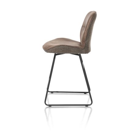 Ravi, chaise de bar - cadre noir (ROB) - pivotant - combi Secilia & Toba
