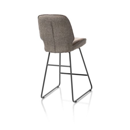 Ravi, chaise de bar - cadre noir (ROB) - pivotant - combi Secilia & Toba