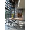 Ravi, chaise de bar - cadre noir (ROB) - pivotant - combi Secilia & Toba