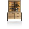 Metalo, vaisselier 140 cm - 2-portes en verre (+ LED) + 1-porte + 2-tiroirs - Henders and Hazel