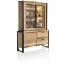 Metalo, vaisselier 140 cm - 2-portes en verre (+ LED) + 1-porte + 2-tiroirs - Henders and Hazel
