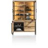 Metalo, vaisselier 140 cm - 2-portes en verre (+ LED) + 1-porte + 2-tiroirs - Henders and Hazel