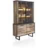 Avalon, vaisselier 127 cm - 2-portes + 1-tiroir + 2-portes en verre (+ LED) - Henders&Hazel