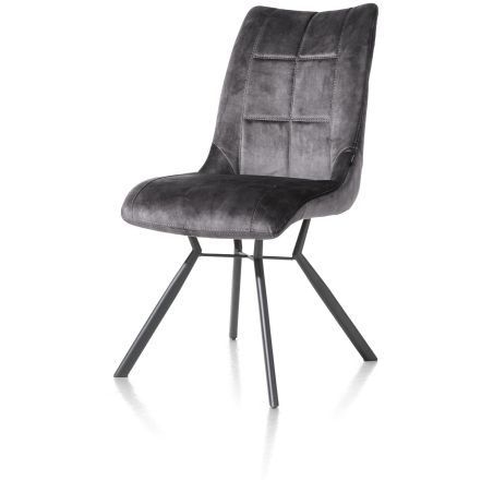 Mischa, chaise - 4-pieds avec liaison croissee + poignee - tissu karese - Henders and Hazel
