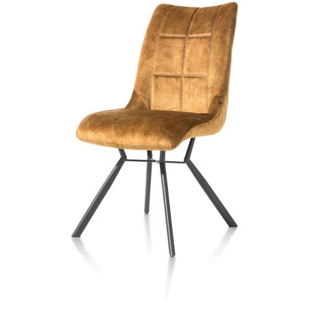 Mischa, chaise - 4-pieds avec liaison croissee + poignee - tissu karese - Henders and Hazel