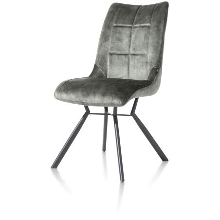 Mischa, chaise - 4-pieds avec liaison croissee + poignee - tissu karese - Henders and Hazel