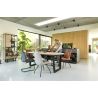 Mischa, chaise - 4-pieds avec liaison croissee + poignee - tissu karese - Henders and Hazel