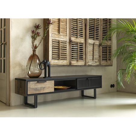 Avalon, meuble tv 160 cm. - 2-tiroirs + 1-niche - Henders&Hazel