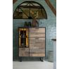 Avalon, highboard 120 cm. - 2-portes + 1-porte en verre + 1-porte rabattante (+ LED) - Henders&Hazel