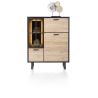 Avalon, highboard 120 cm. - 2-portes + 1-porte en verre + 1-porte rabattante (+ LED) - Henders&Hazel