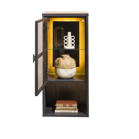 Avalon, element a poser ou a suspendre 45 cm. - 1-porte en verre +1-niche (+ LED) - Henders&Hazel