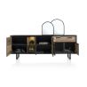Avalon, buffet 230 cm. - 4-portes + 1-tiroir + 1-porte en verre (+ LED) - Henders&Hazel