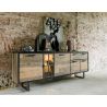 Avalon, buffet 230 cm. - 4-portes + 1-tiroir + 1-porte en verre (+ LED) - Henders&Hazel
