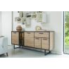 Avalon, buffet 230 cm. - 4-portes + 1-tiroir + 1-porte en verre (+ LED) - Henders&Hazel