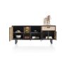 Avalon, buffet 200 cm. - 4-portes + 1-tiroir + 1-porte en verre (+ LED) - Henders&Hazel