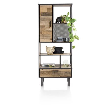 Avalon, bibliotheque 80 cm. - 1-porte + 1-tiroir + 5-niches - Henders&Hazel