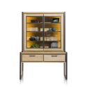 Metalo, vaisselier 140 cm - 2-portes en verre (+ LED) + 2-tiroirs - Henders&Hazel