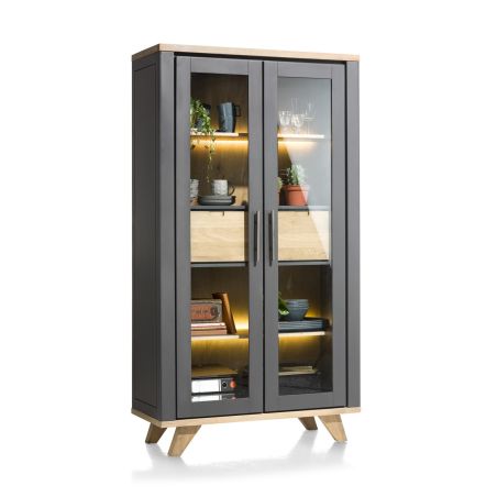 Vitrine Jardino 2-portes en verre + 2 tiroirs - 110 cm - Henders&Hazel