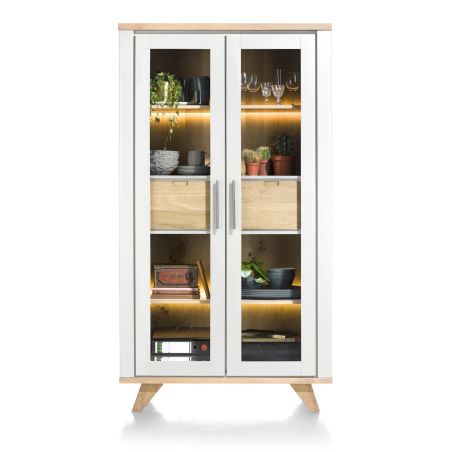 Vitrine Jardino 2-portes en verre + 2 tiroirs - 110 cm - Henders&Hazel
