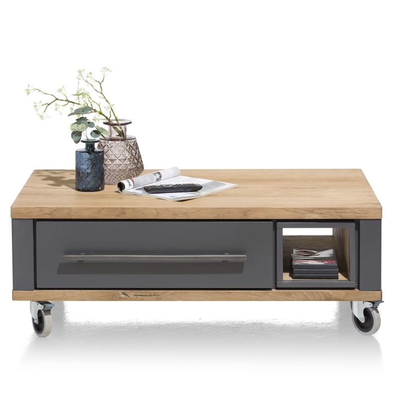 Table basse Jardin 100 x 60 cm + 2 tiroirs + 1 niche - Henders&Hazel