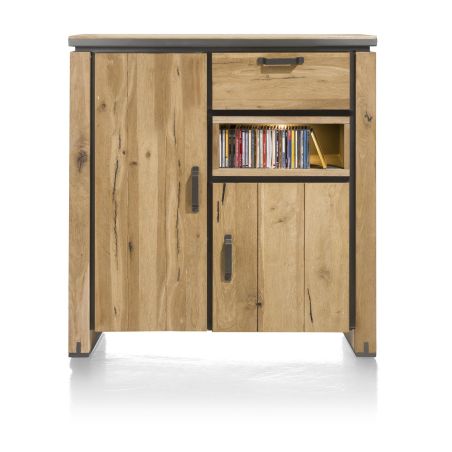 Highboard Farmland 2-portes + 1-tiroir + 1-niche - 125 cm (+ LED) - Henders&Hazel