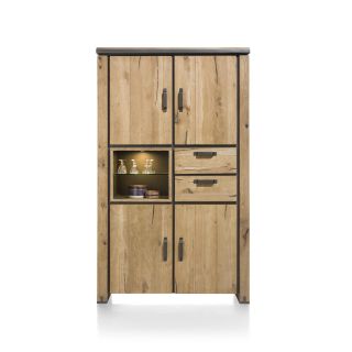 Armoire Farmland 4-portes + 2-tiroirs + 2-niches - 120 cm (+ LED) - Henders&Hazel