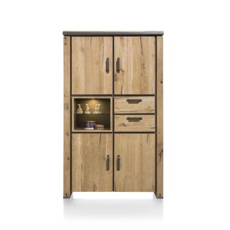 Armoire Farmland 4-portes + 2-tiroirs + 2-niches - 120 cm (+ LED) - Henders&Hazel