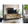 Metalo, lowboard 2-portes + 1-tiroir + 1-niche - 210 cm (+ LED) - Henders&Hazel