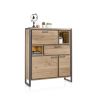 Metalo, highboard 2-portes + 1-tiroir + 1-porte abattante + 2-niches (+LED) - Henders&Hazel