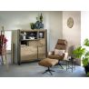 Metalo, highboard 2-portes + 1-tiroir + 1-porte abattante + 2-niches (+LED) - Henders&Hazel