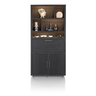 Pavie, armoire 100 cm. - 2-portes + 1-porte rabattante + 6-niches (+ LED) - Henders and Hazel