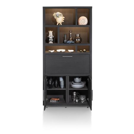 Pavie, armoire 100 cm. - 2-portes + 1-porte rabattante + 6-niches (+ LED) - Henders and Hazel