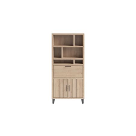 Pavie, armoire 100 cm. - 2-portes + 1-porte rabattante + 6-niches (+ LED) - Henders and Hazel