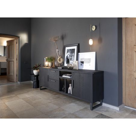 Pavie, buffet 233 cm. - 2-portes + 2-tiroirs + 3-niches (+ LED) - Henders and Hazel