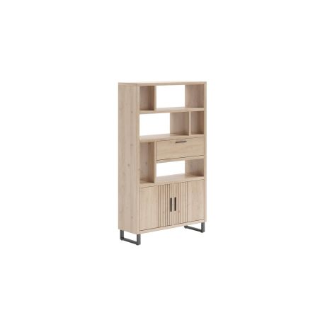 Pavie, armoire ouverte 125 cm. - 2-portes + 1-porte rabattante + 6-niches (+ LED) - Henders and Hazel