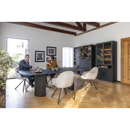 Pavie, table - ovale - 210 x 120 cm. (pied en bois) - Henders and Hazel