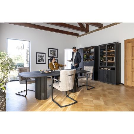 Pavie, table - ovale - 240 x 120 cm. (pied en bois) - Henders and Hazel