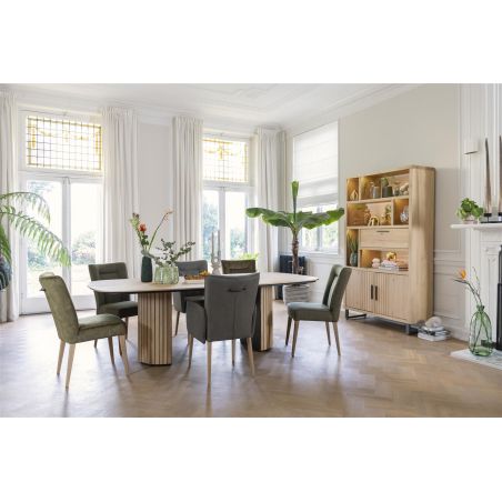 Pavie, table - ovale - 240 x 120 cm. (pied en bois) - Henders and Hazel