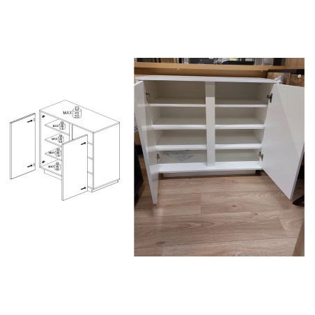 Buffet contemporain 92 cm Marbrée Noire