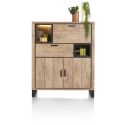 Pavarotti, armoire 125 cm. - 2-portes + 1-tiroir + 1-porte rabattante + 2-niches (+ LED)
