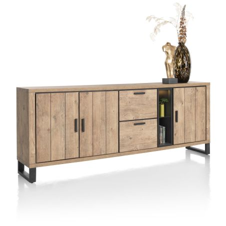 Pavarotti, buffet 230 cm. - 3-portes + 2-tiroirs + 2-niches (+ LED) - Henders and Hazel